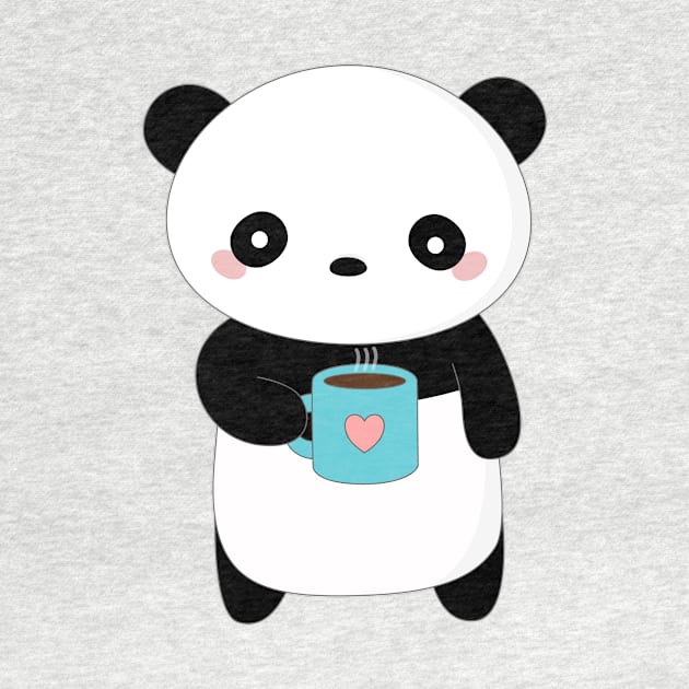 Kawaii Panda Coffee Lover T-Shirt by happinessinatee